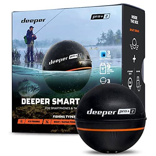 Deeper Pro Plus 2 Castable and Portable GPS Enabled Fish Finder for Kayaks Boats on Shore Ice Fishing Wireless Fishfinder Smart Sonar Fish Radar Depth Finder