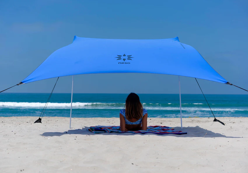 Neso beach tent on beach